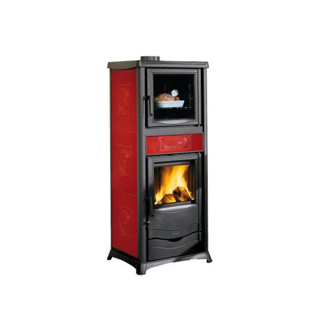 Rossella Plus Forno 5.0 Evo Liberty Bordeaux 9,1 stufa a legna con forno kw la nordica Extraflame