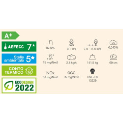 Atrium 100 + T wood-burning insert 9,1 kw with ventilation kit Rocal