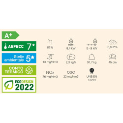 Atrium 70 + T wood-burning insert with 8.4 kW Rocal ventilation kit