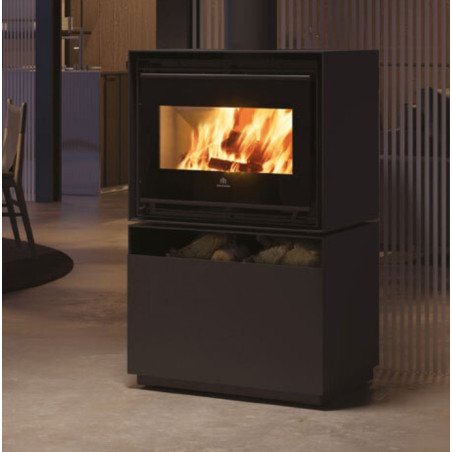 Bench 54 Edilkamin stufa camino a legna con panca 70 cm, focolare bianco 5 stelle offerta