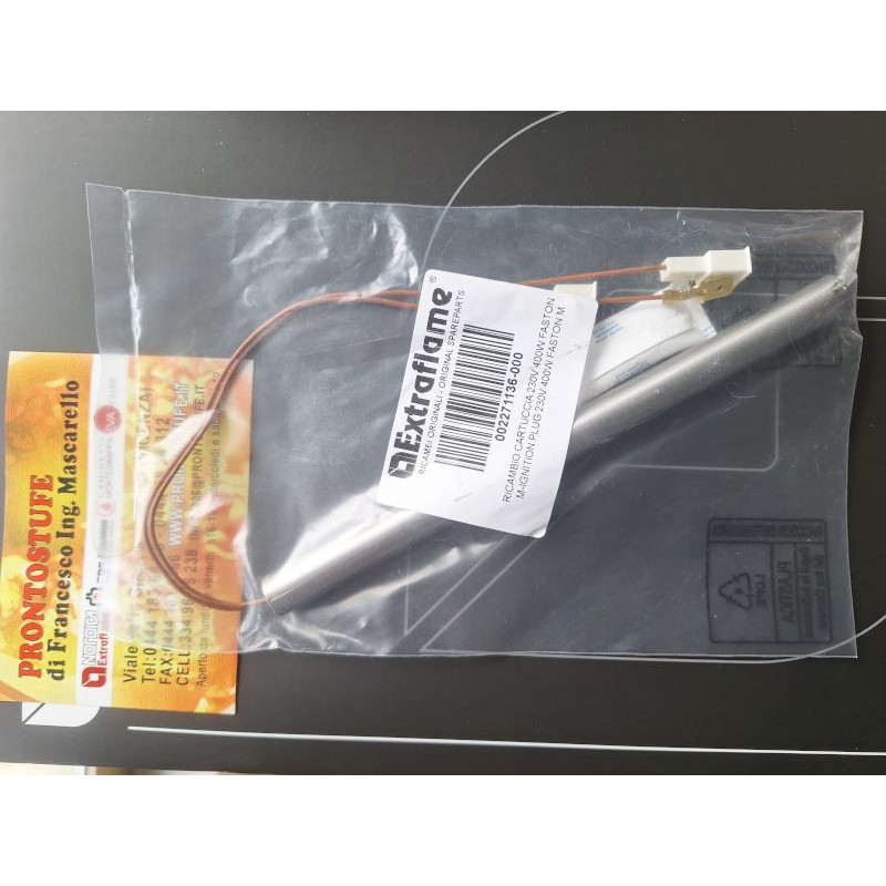 D12.5 185mm 400W con FASTON maschio candeletta Extraflame caldaie lp14 lp20 lp30 comp. ht57798