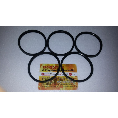 Kit 5 pezzi 80x9,5mm Guarnizione Siliconica Nera d80 per tubo inox