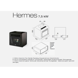 Hermes Stufa a Pellets 7,5 KW Con Piedistallo Eva Calor