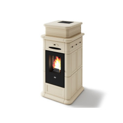 Erminy pellet stove in majolica Eva Calor 9 kW