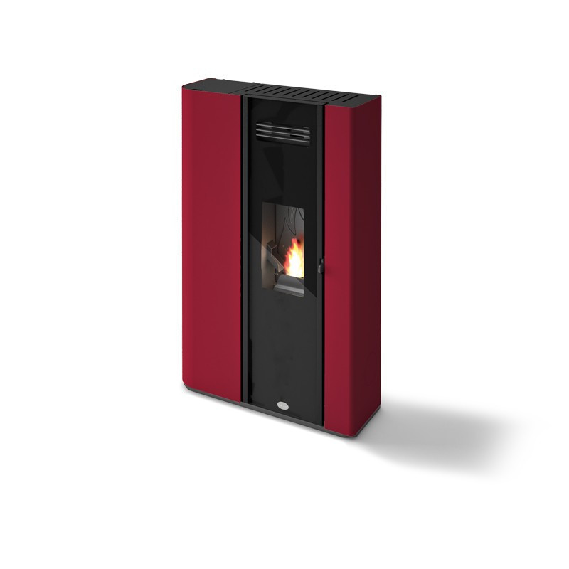 Pellet Stove sealed Serena Slim Red 7 KW Eva Calor