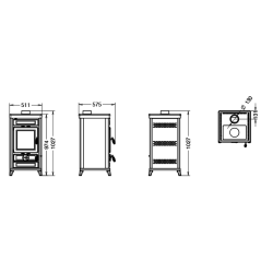 Ilaria Easy wood stove 7,5 Kw Thermorossi