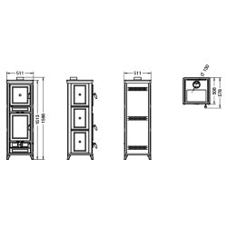 Anna wood stove with oven in majolica Kw thermorossi