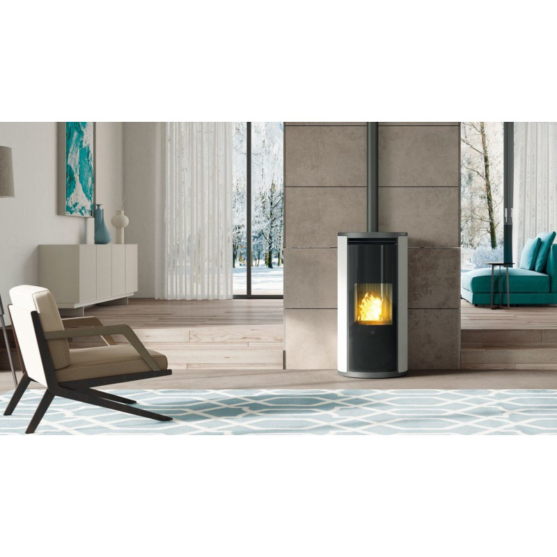 Pellet Stove Evia2 In steel White 7,9 KW Edilkamin - Mail For Discount