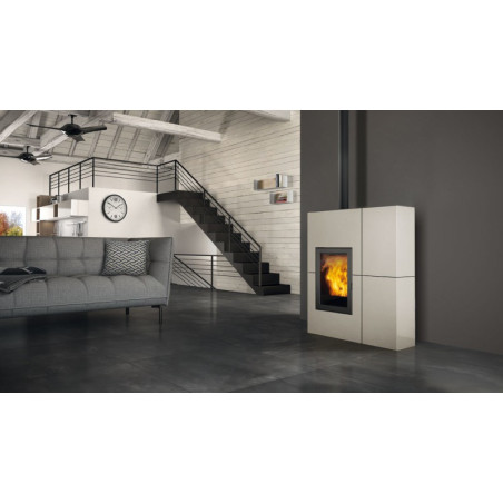 Pellet Stove Blade2 12 Up In Steel White 12,1 KW Edilkamin - Mail For Discount