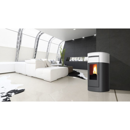 Pellet Stove Vyda Evo In Ceramic White 14,3 KW Edilkamin - Mail For Discount