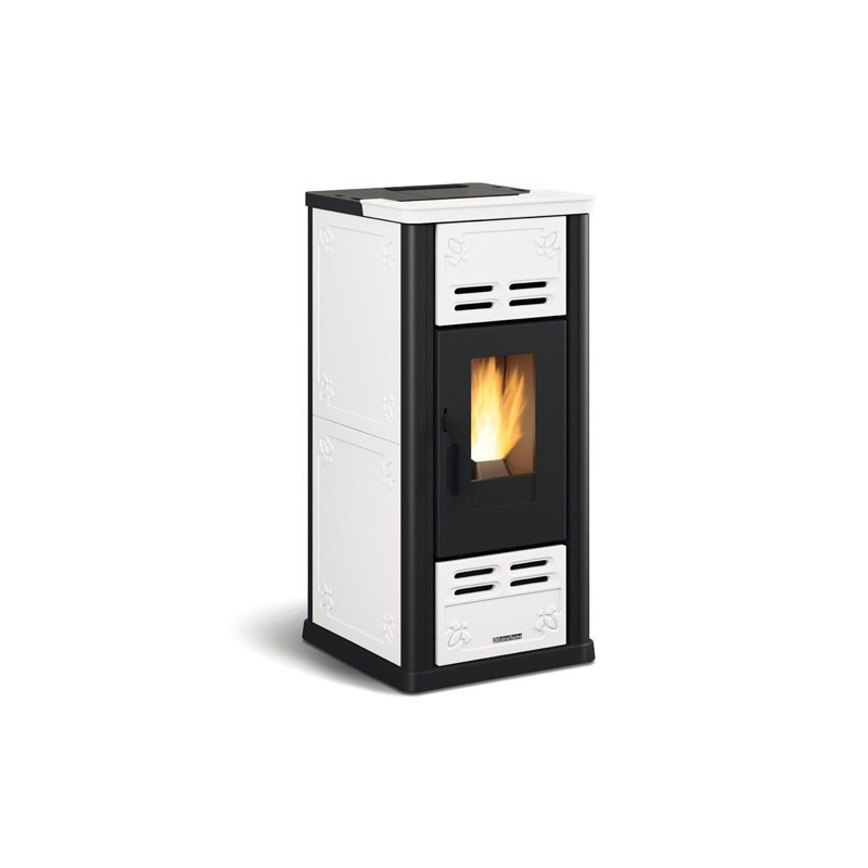 Serafina Lux Evo stufa a pellet In Maiolica Bianca 8 kw La Nordica Extraflame