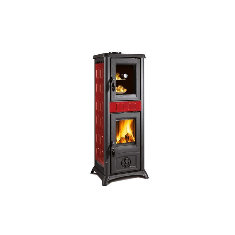 Gemma Forno 5.0 Ceramica stufa a Legna Bordeaux 7 kw La Nordica Extraflame