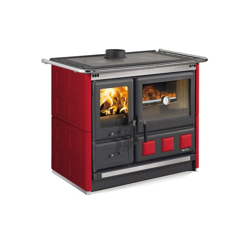 Wood burning cookers Rosa XXL VST majolica Bordeaux 8,5 kw La Nordica Extraflame