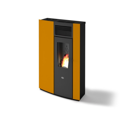 Pellet Stove Perla Slim color Ambra Ruvido 7,5 Kw Eva Calor