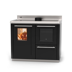 Bosky F30 ready to start with oven 30 wood thermocooker stove 21,4 kw Thermorossi