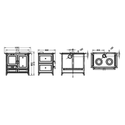 Margherita cucina a legna in maiolica Beige Thermorossi