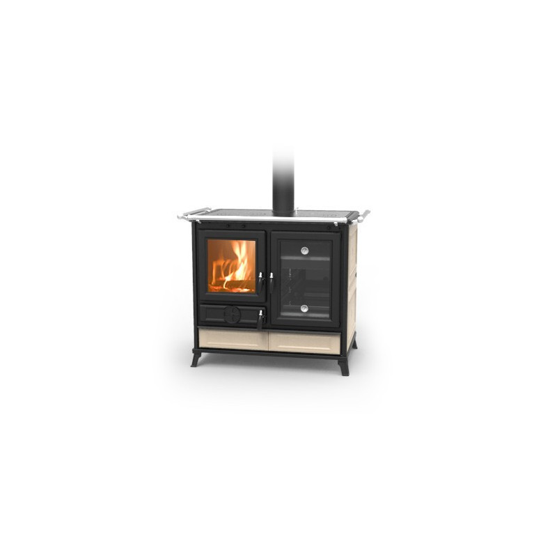 Margherita cucina a legna in maiolica Beige Thermorossi