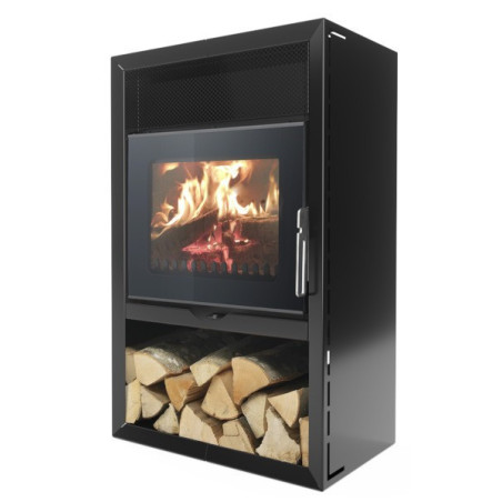 Trifoglio wood-burning stove with wood holder Ungaro