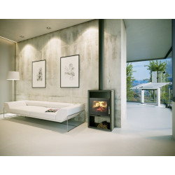 Trifoglio wood-burning stove with wood holder Ungaro