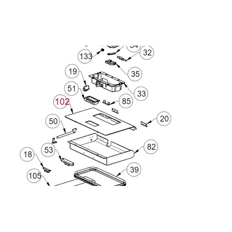 Grey cover assembly Lucia La Nordica Extraflame