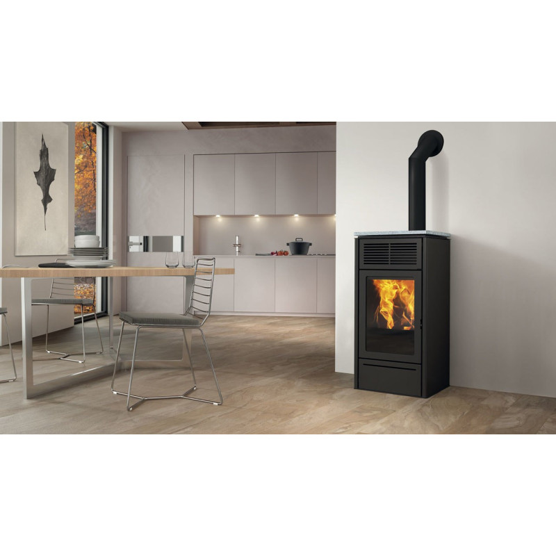 Pellet Stove Slide2 7 In Painted Steel 5,1 KW Edilkamin