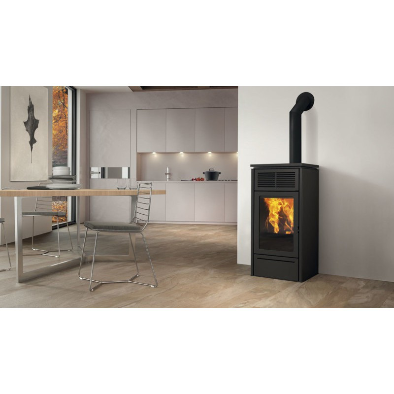 copy of Pellet Stove Slide2 7 In Painted Steel 6,3 KW Edilkamin
