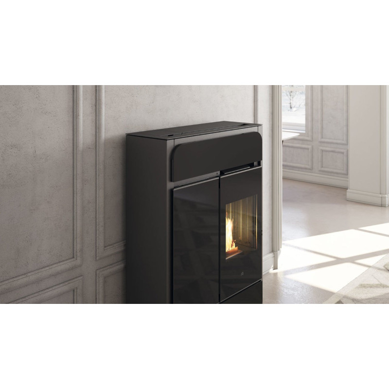 Pellet Stove Bild Up In Ceramic Black 9,1 KW Edilkamin - Mail For Discount