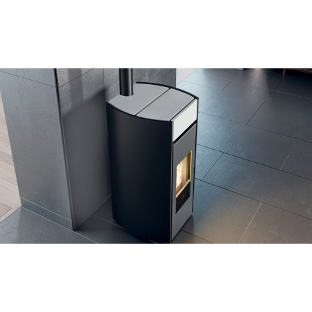 Stufa a Pellet Myrna Q In Ceramica Bianca 10 Kw Edilkamin - Da Scontare