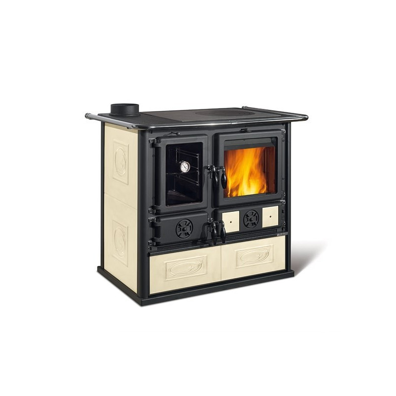 Wood burnig cookers Rosa Sinistra Reverse VST Liberty Panna 8,2 kw La Nordica Extraflame