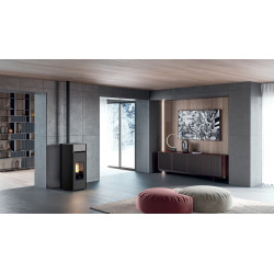 Stufa a Pellet Myrna Q Plus In Ceramica Cipria 12,3 Kw Edilkamin - Da Scontare