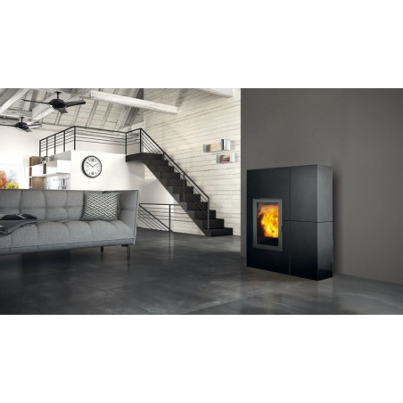 Pellet Stove Blade2 12 Up In Steel Balck 12,1 KW Edilkamin - Mail For Discount