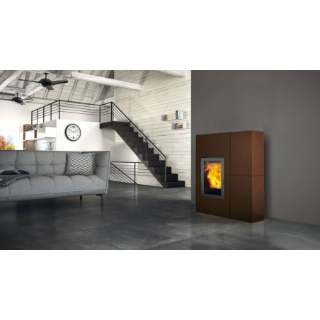 Pellet Stove Blade2 12 Up In Steel Bronze 12,1 KW Edilkamin - Mail For Discount