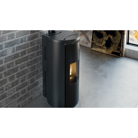 Pellet Stove Celia Air tight C Magic Black Sealed Chamber 7,2 Kw Edilkamin - Mail To Discount