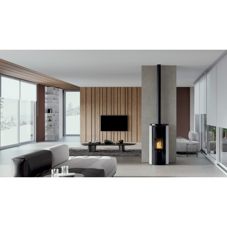 Stufa a Pellet Celia Air tight Camera Stagna Vetro Bianco 7,2 Kw Edilkamin - Da Scontare