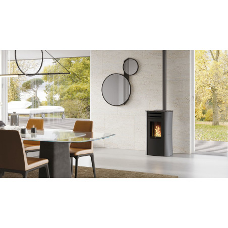 Pellet Stove Dania Air Tight 6 Kw sealed chamber Grey Edilkamin - Da Scontare