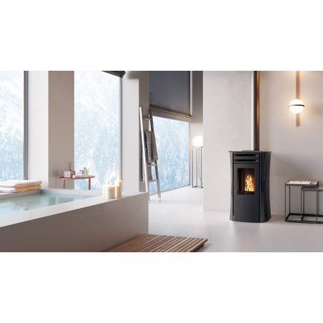 Stufa a Pellet Dania Air Tight C camera Stagna nera 6 Kw Edilkamin - Da Scontare