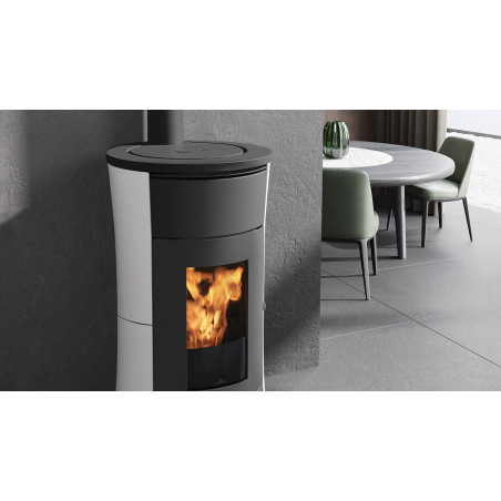 Stufa a Pellet Cherie 9 Evo ATC Camera Stagna Ceramica Bianca 9 Kw Edilkamin