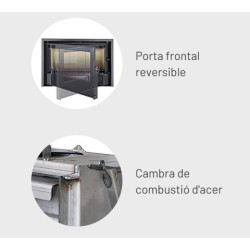 Arc 65  Rocal inserto a legna 8 KW resi, ventilazione di serie, scarico d 150mm