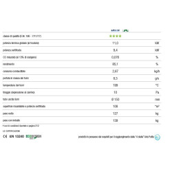 Stufa legna 9.4 kw Noir Xw Caminetti Montegrappa Lh11v ventilata