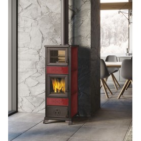 Decor C wood stove with oven Ek-63 Edilkamin 7.5 kw Bordeuax