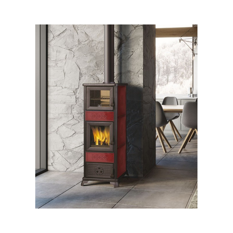 Decor C wood stove with oven Ek-63 Edilkamin 7.5 kw Bordeuax Decor C wood stove with oven Ek-63 Edilkamin 7.5 kw Bordeuax