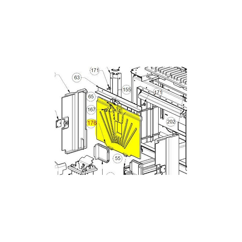 Rear wall in cast iron Comfort P70 e P70 H49 La Nordica Extraflame