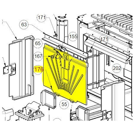 Rear wall in cast iron Comfort P70 e P70 H49 La Nordica Extraflame