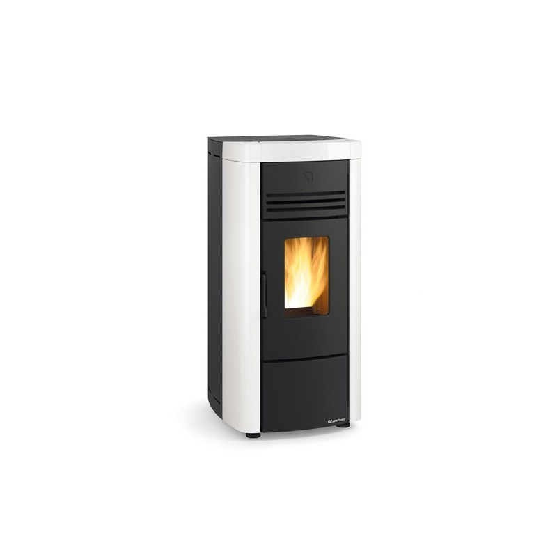 Angela Plus Evo pellet stove white hermetic 8 Kw La Nordica Extraflame