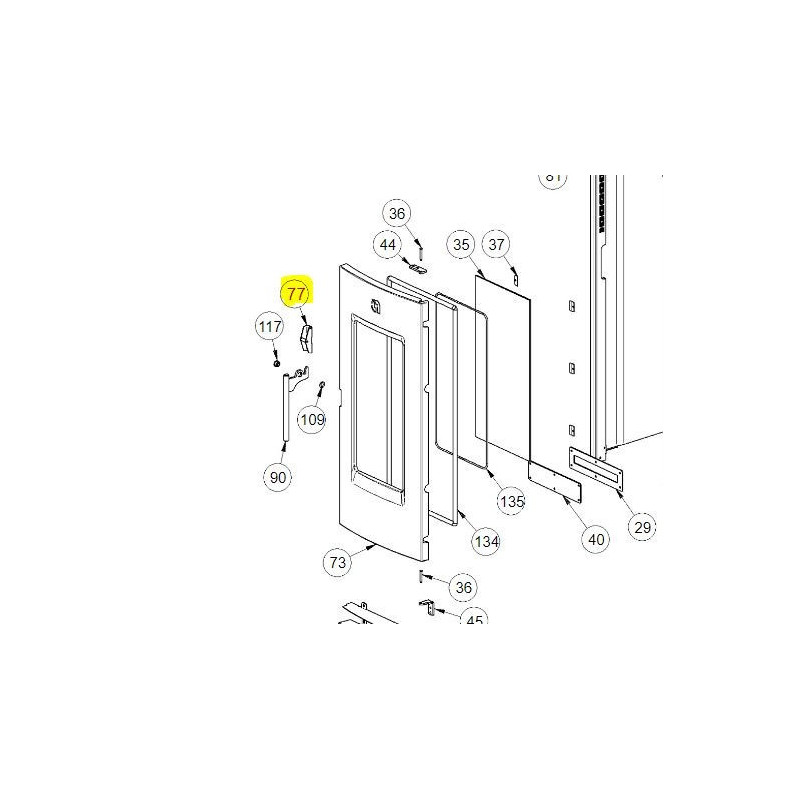 Door handle attachment Dahiana La Nordica Extraflame