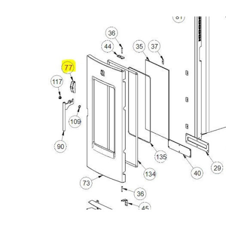Aggancio maniglia porta Dahiana La Nordica Extraflame