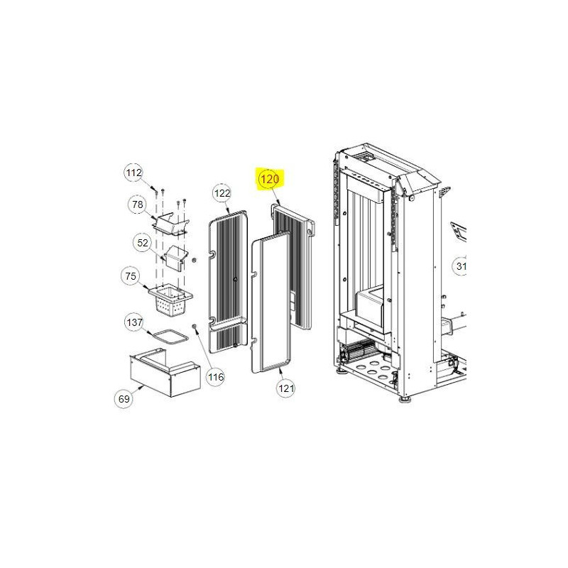 Front cast iron combustion chamber Dahiana La Nordica Extraflame