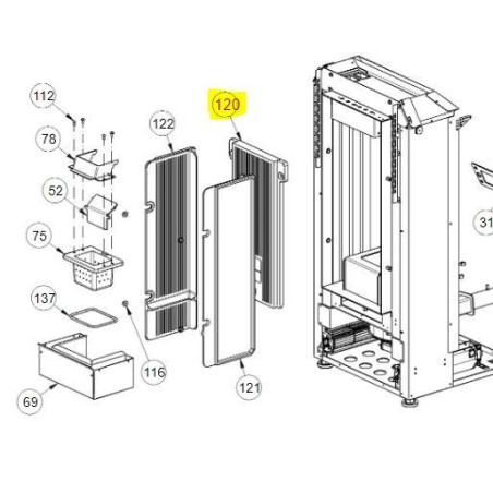 Ghisa frontale camera di combustione Dahiana La Nordica Extraflame