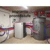 esempio impianto completo in locale tecnico caldaia pellet Extraflame